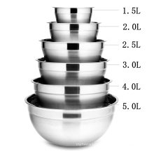 6Pcs Stainless Steel Bowls Set 1.5-5L Capacity Nesting Mixing Bowl Kitchen Cooking Salad Bowls Vegetable Food Storage Container